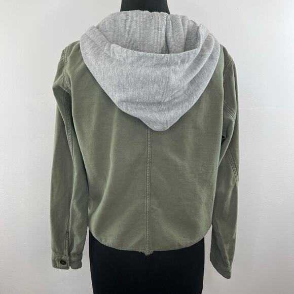 Free People Weekend Wanderer Jacket Knit Hood Military Army Western Tribal XS - Picture 5 of 8